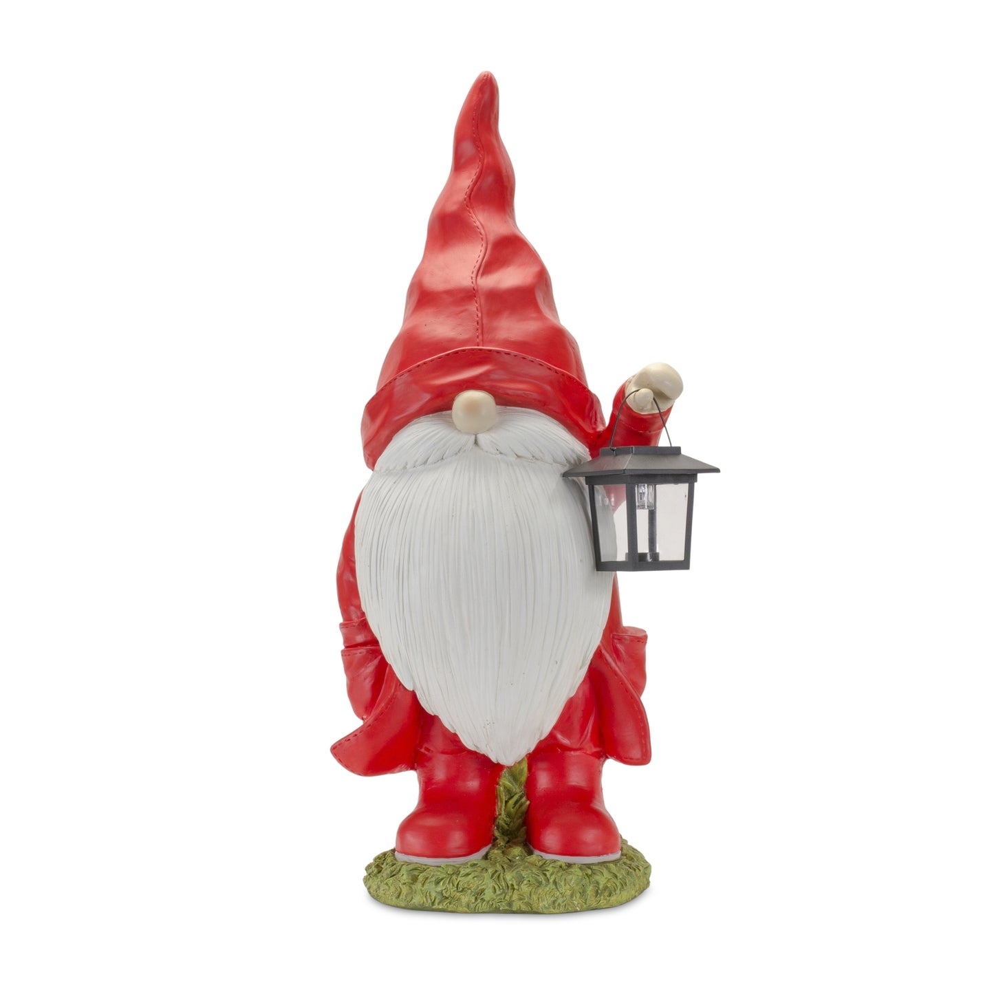 Raincoat Garden Gnome Statue with Lantern Accent 24.75"H