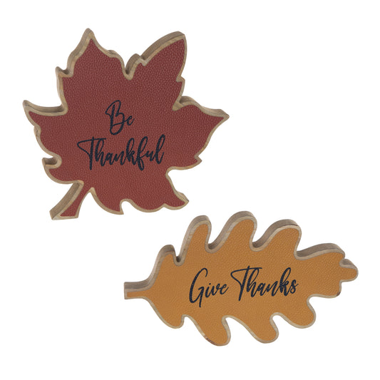Thankful Leaf Harvest Sign (Set of 6)