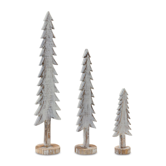 Wood Tabletop Pine Tree (Set of 3)