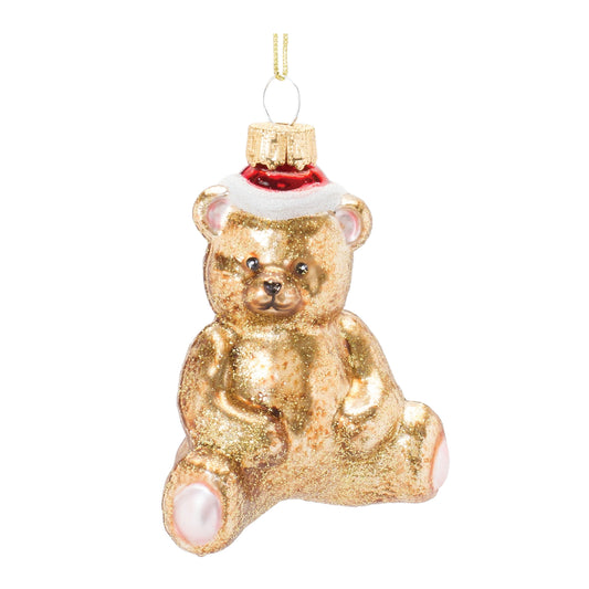 Glass Teddy Bear Ornament (Set of 12)