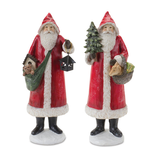 Woodland Santa Figurine (Set of 2)