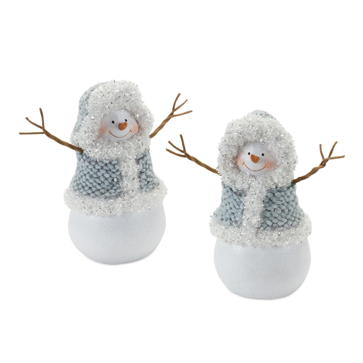 Snowman with Sweater Figurine (Set of 2)