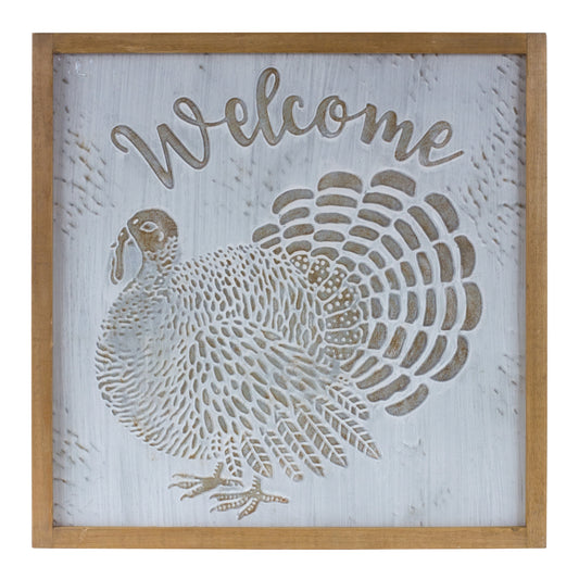 Metal Welcome Turkey Sign 20"SQ