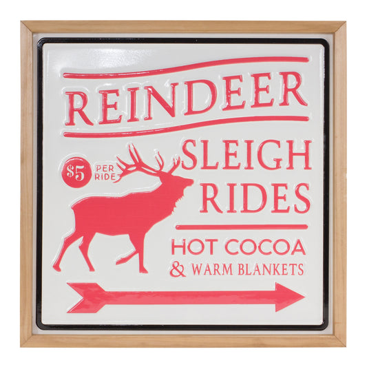 Reindeer Rides Wall Sign 15.5"SQ