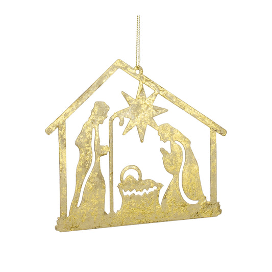 Metal Holy Family Cut Out Ornament (Set of 12)