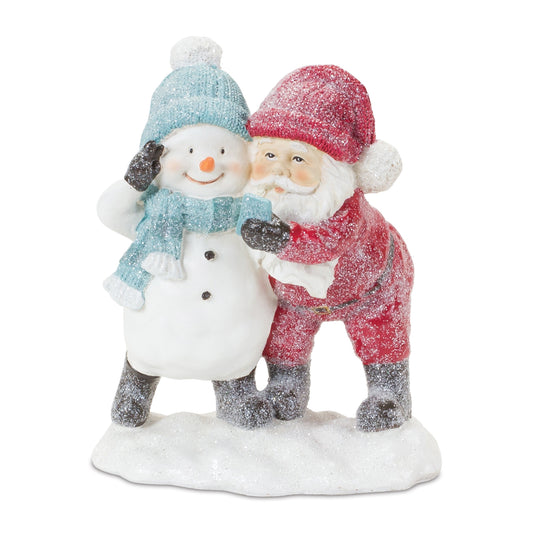 Whimsical Santa and Snowman Selfie Figurine (Set of 2)