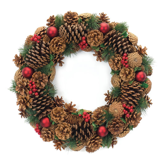 Pine Cone Ornament Wreath 19"D