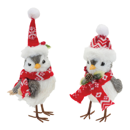 Winter Bird with Hat and Scarf Accent (Set of 6)