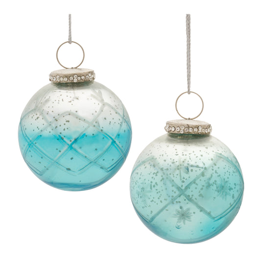 Blue Ombre Glass Ball Ornament (Set of 6)