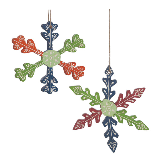 Wood Snowflake Ornament (Set of 6)