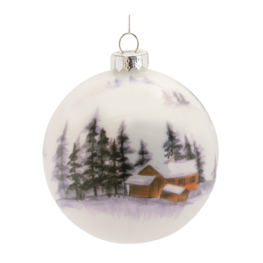 Woodland Cabin Ball Ornament (Set of 6)