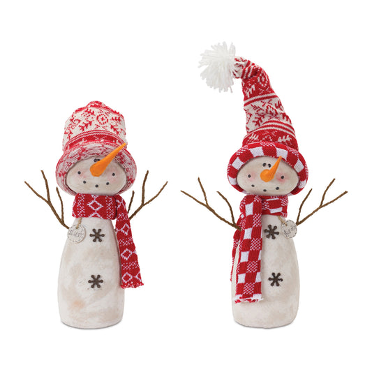 Snowman Décor with Hat and Scarf (Set of 2)