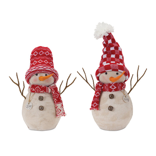Snowman Décor with Hat and Scarf (Set of 2)