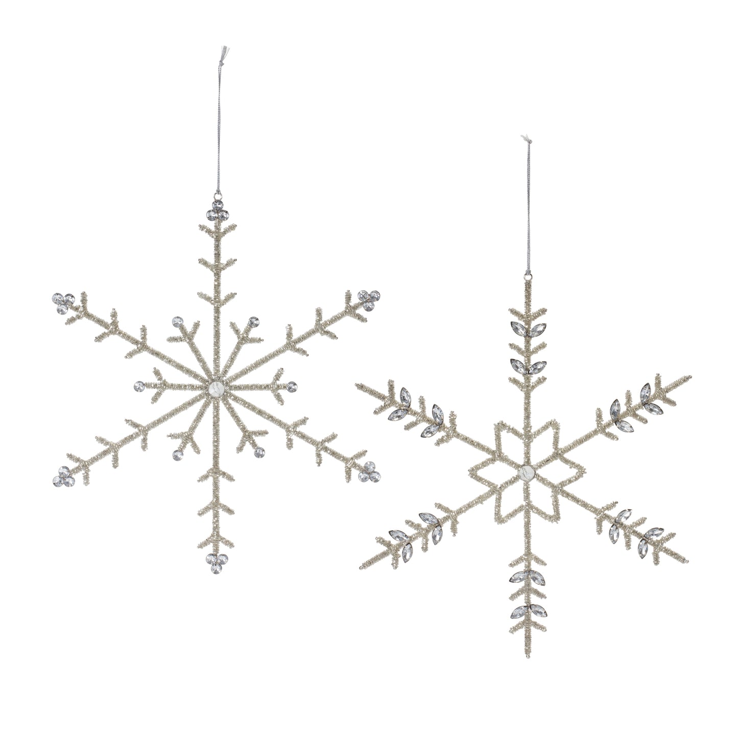 Jeweled Metal Snowflake Ornament (Set of 6)