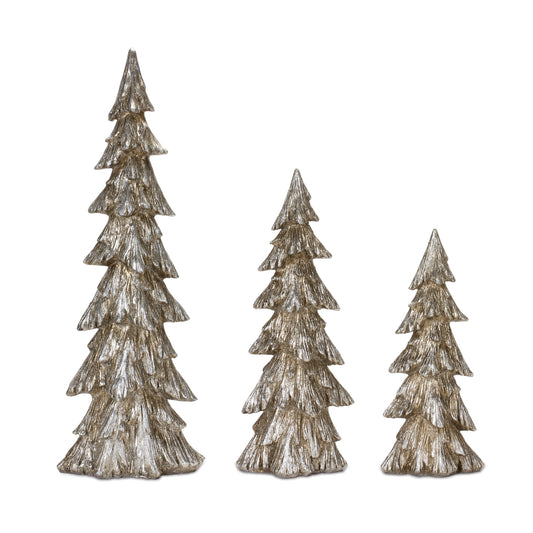 Rustic Champagne Pine Tree (Set of 3)