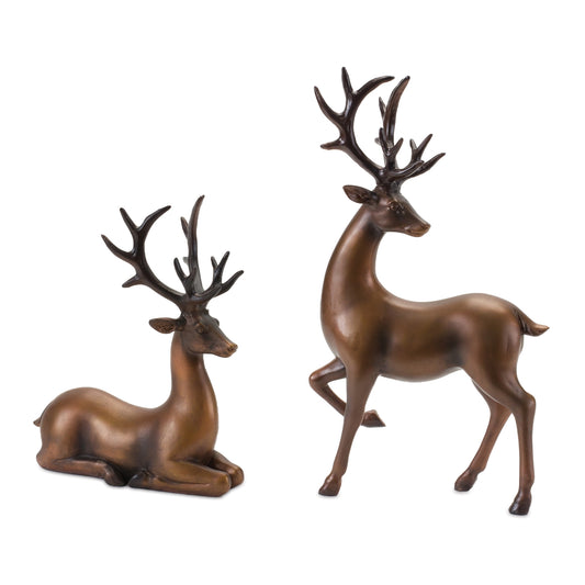 Bronze Deer Figurine (Set of 2)