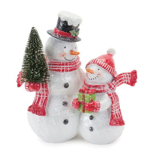 Snowman Couple Figurine 7.5"H