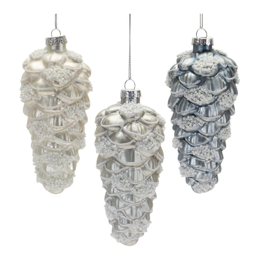 Beaded Glass Pinecone Ornament (Set of 12)