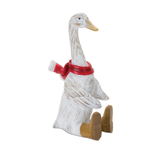 Winter Goose Figurine with Boots (Set of 2)