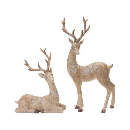 Carved Deer Figurine (Set of 2)