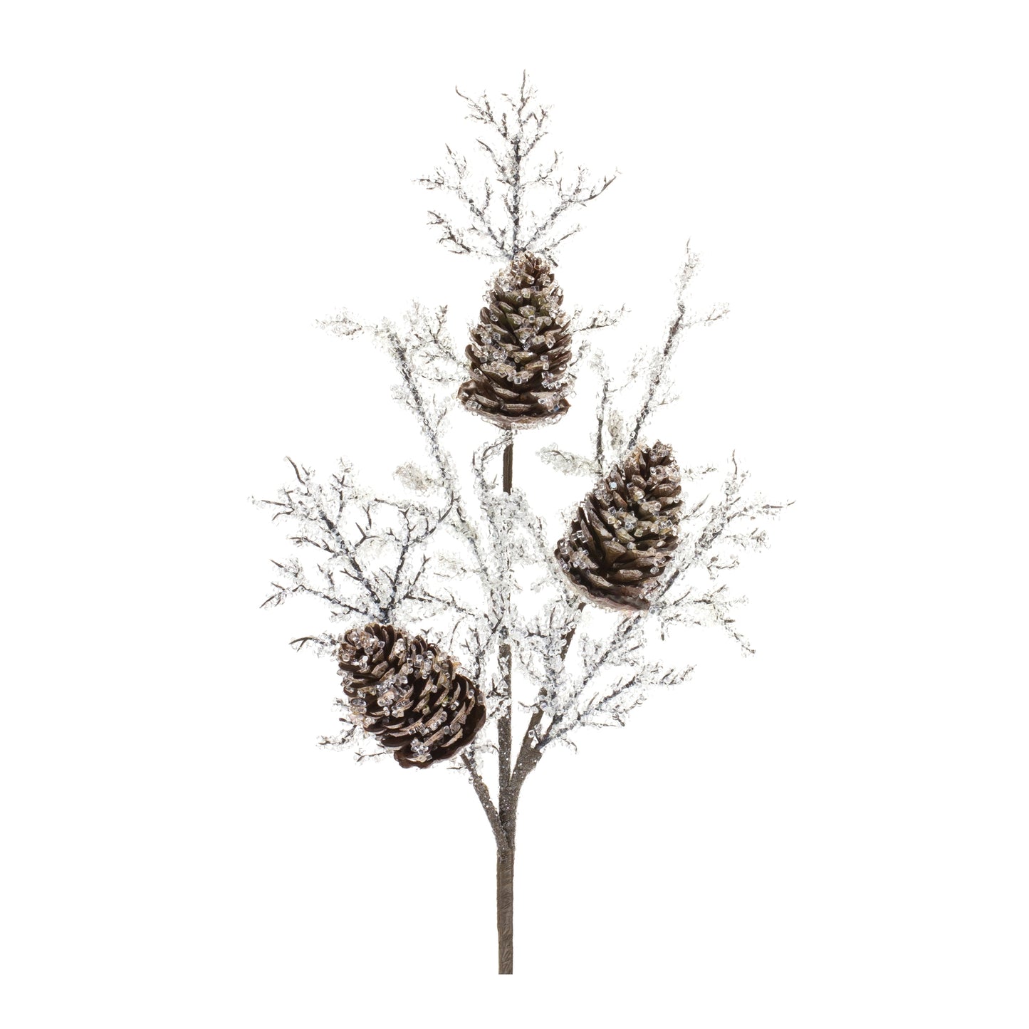 Iced Pinecone Twig Branch (Set of 2)