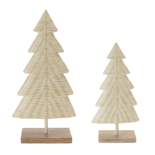 Woven Wicker Design Pine Tree (Set of 2)