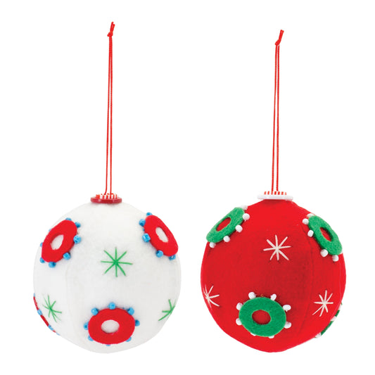 Whimsical Fabric Ball Ornament (Set of 12)