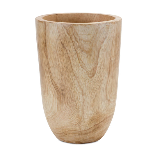 Wood Vase Planter 10"H