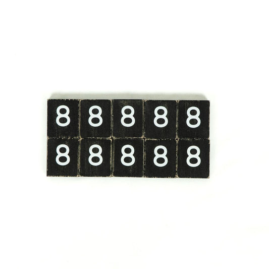 1.5x1.75x.25 wd letter tile s/10 (8) bk/wh