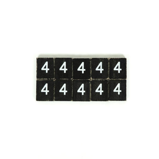 1.5x1.75x.25 wd letter tile s/10 (4) bk/wh