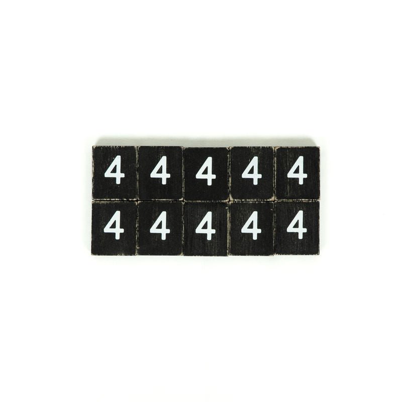 1.5x1.75x.25 wd letter tile s/10 (4) bk/wh