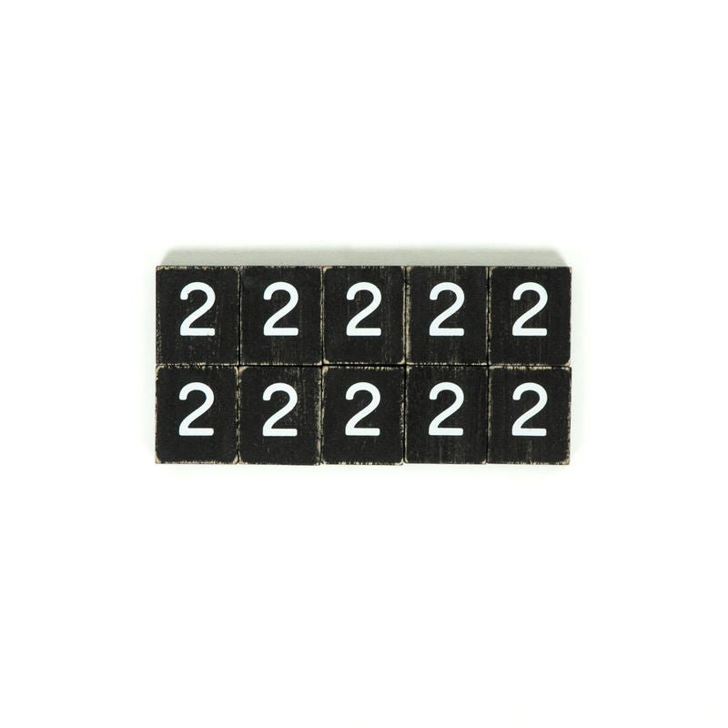 1.5x1.75x.25 wd letter tile s/10 (2) bk/wh
