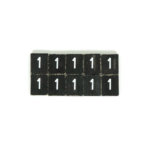 1.5x1.75x.25 wd letter tile s/10 (1) bk/wh