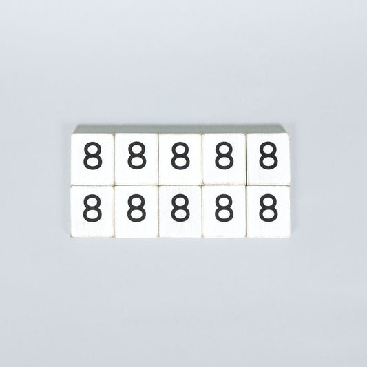 1.5x1.75x.25 wd letter tile s/10 (8) wh/bk